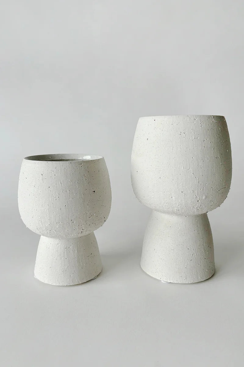 Textured Ceramic Pedestal Vase