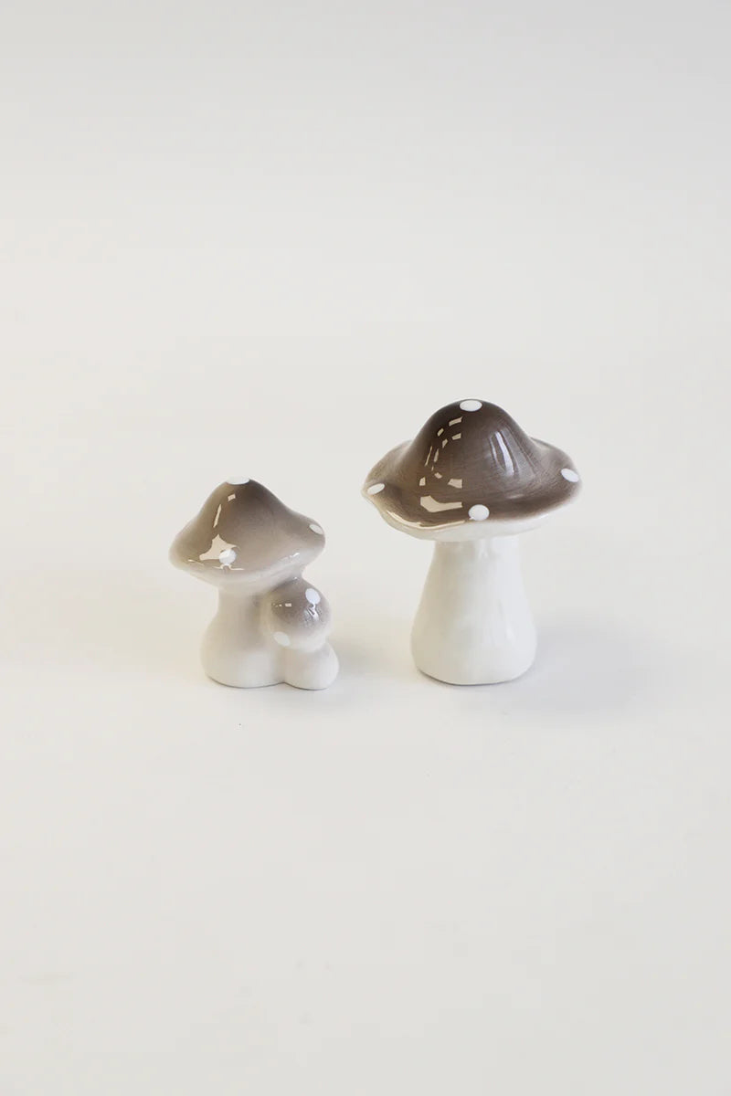 Ceramic Pair of Amanita Toadstools
