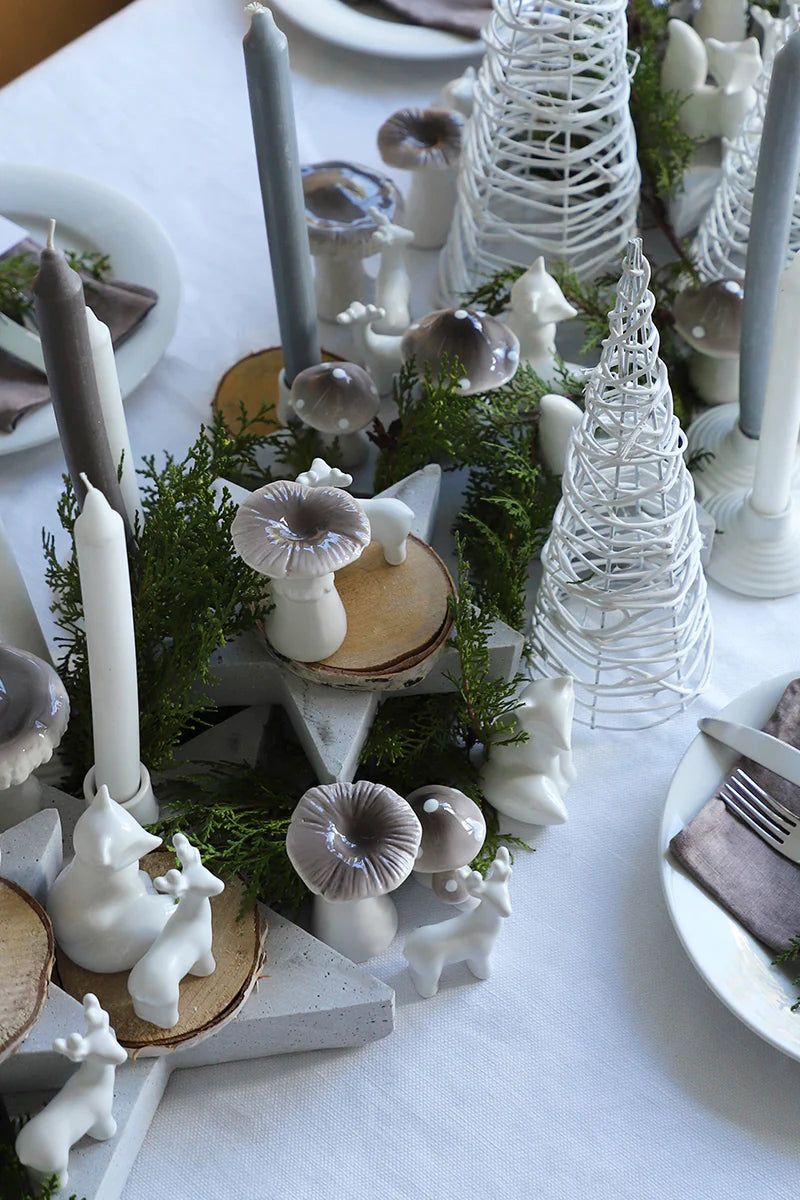 Ceramic Pair of Amanita Toadstools