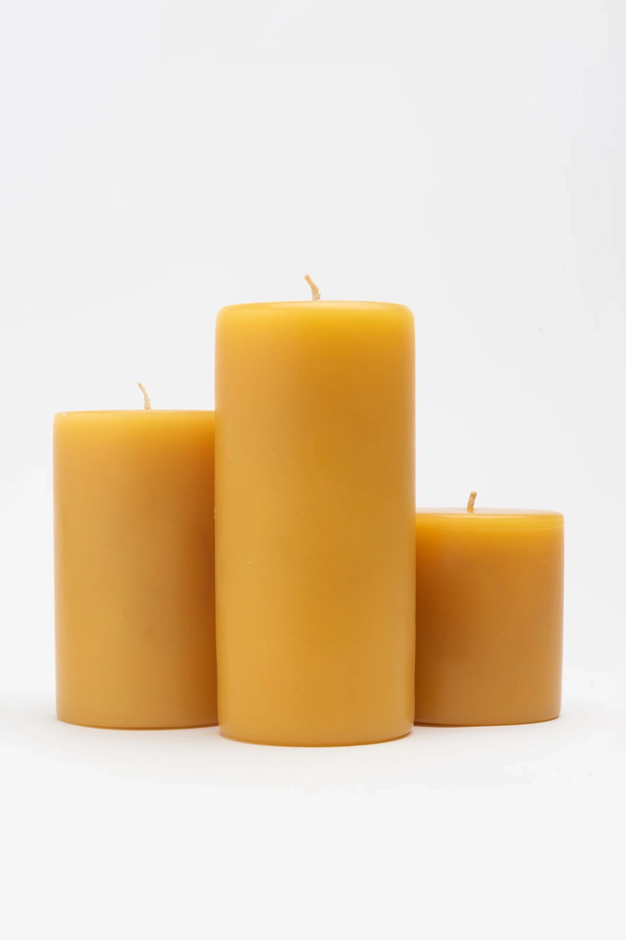 Beeswax Pillar Flat Candle