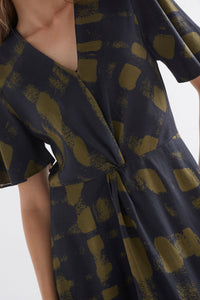 Elk Fletta Dress Olive Print
