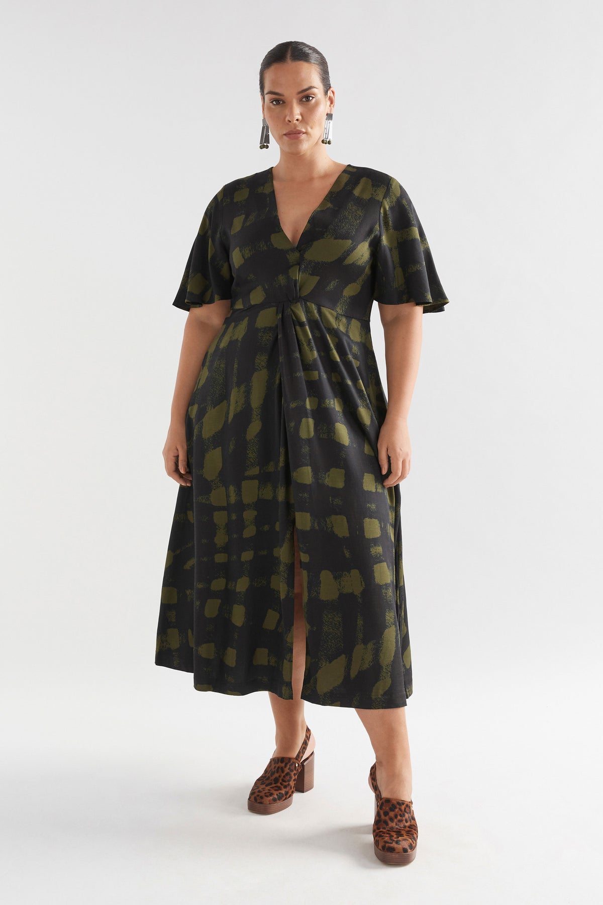 Elk Fletta Dress Olive Print
