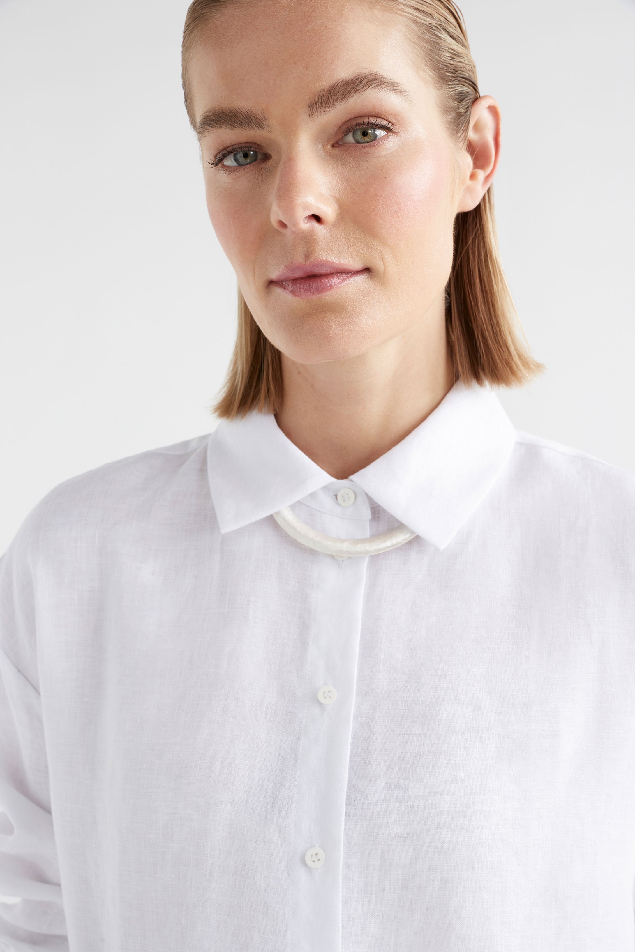 Elk Cort Linen Shirt White