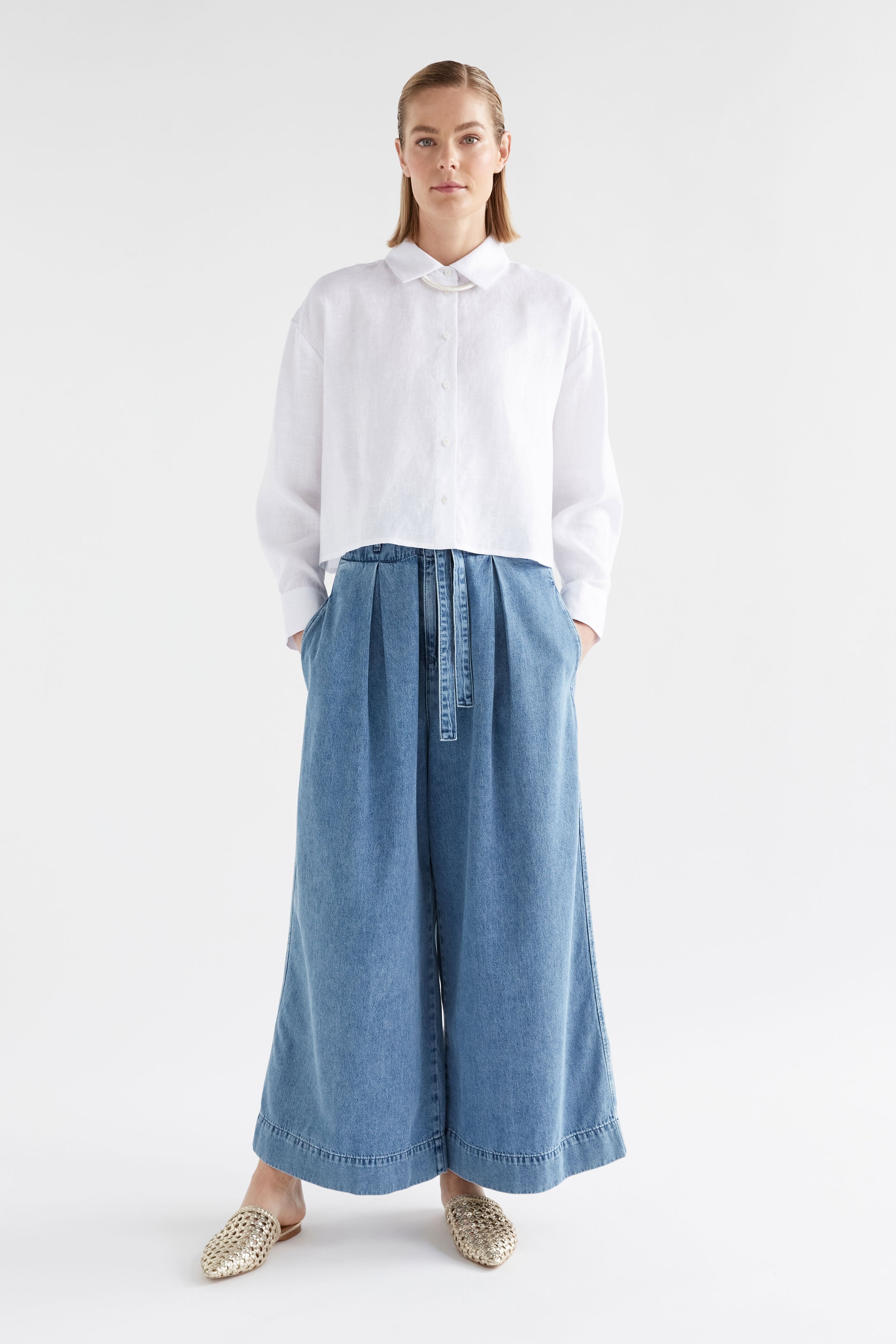 Elk Cort Linen Shirt White