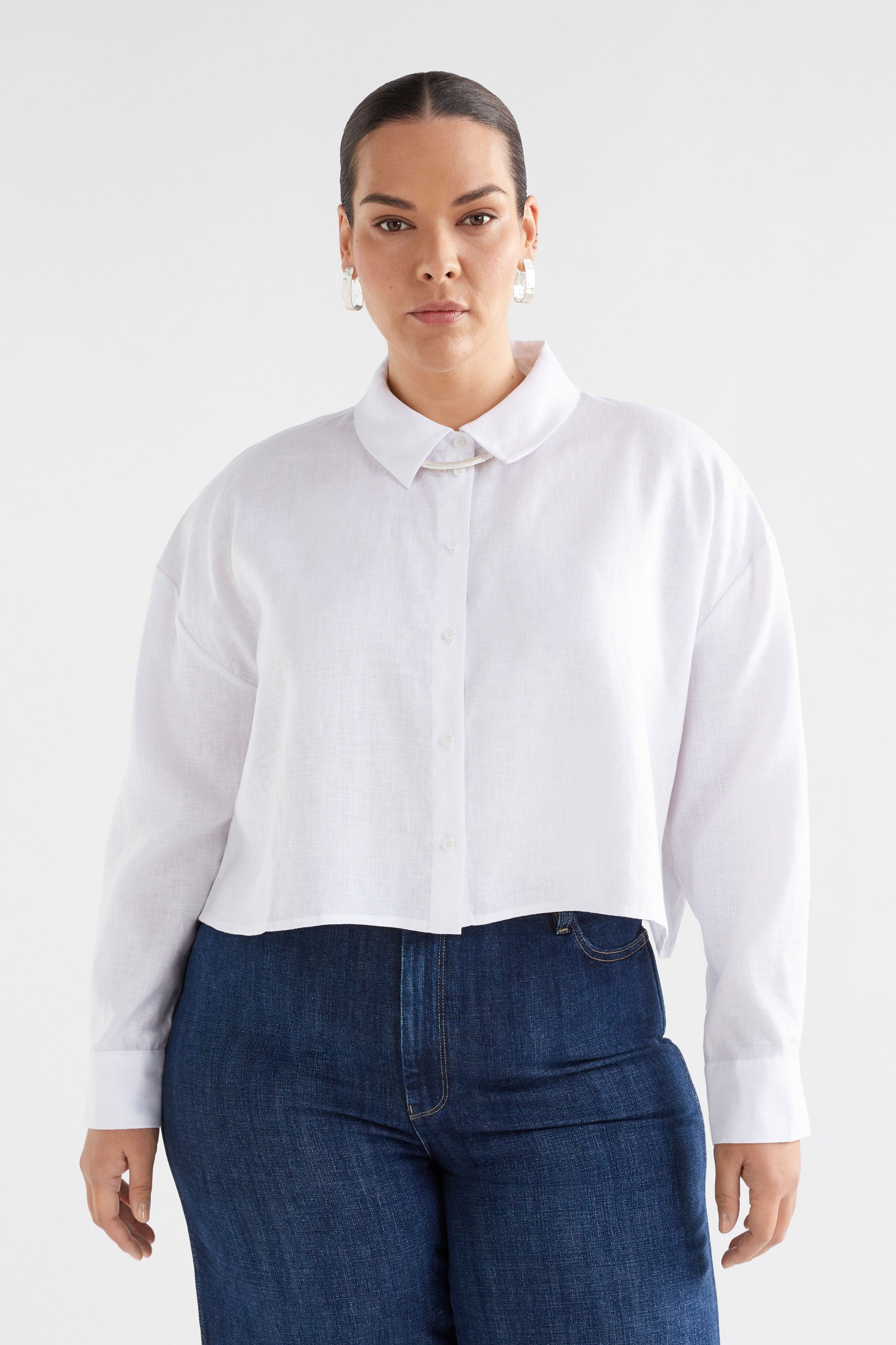Elk Cort Linen Shirt White