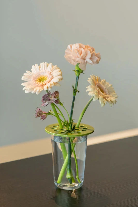 Ceramic Flower Arranging Disc Green