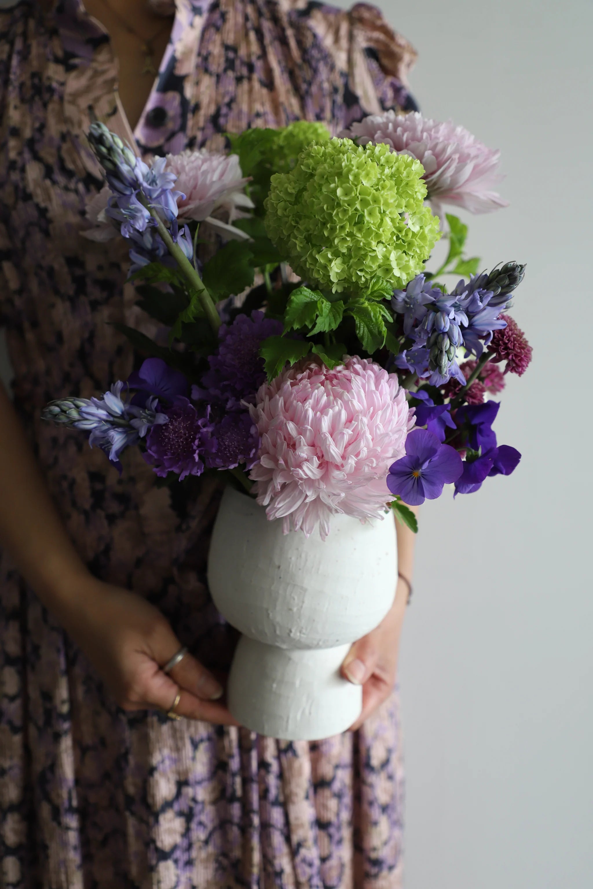 Textured Ceramic Pedestal Vase