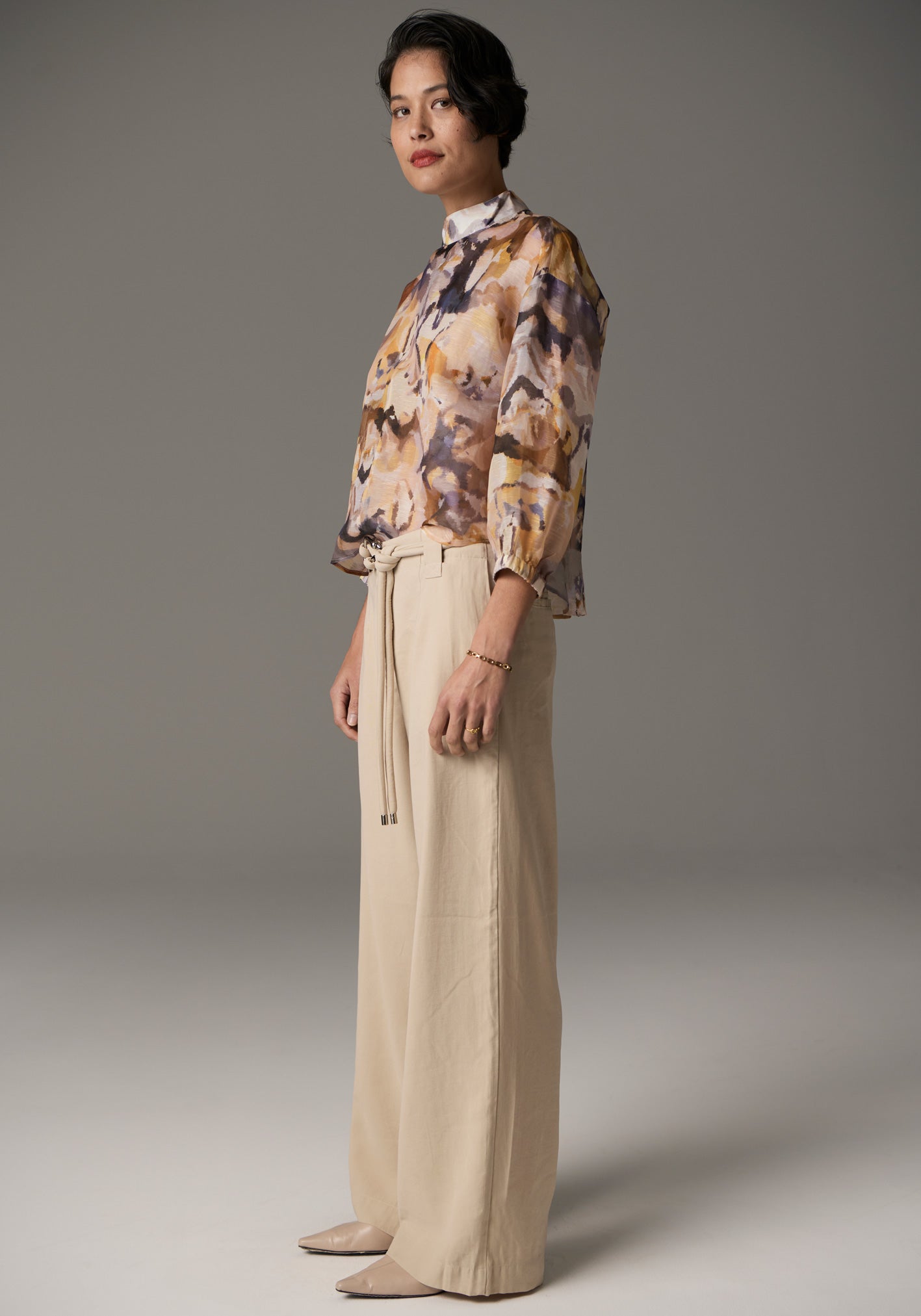 Pol Collage Print High Neck Top