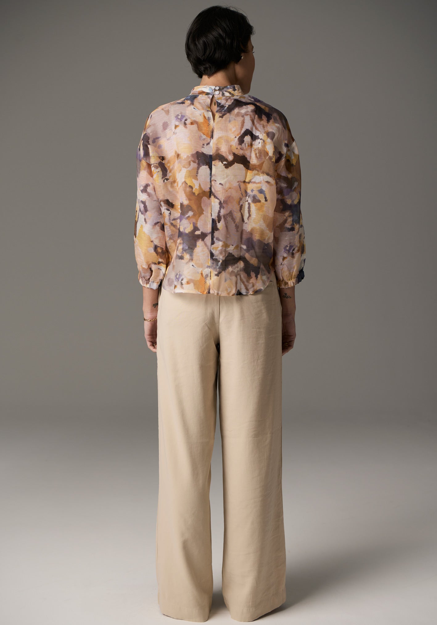 Pol Collage Print High Neck Top