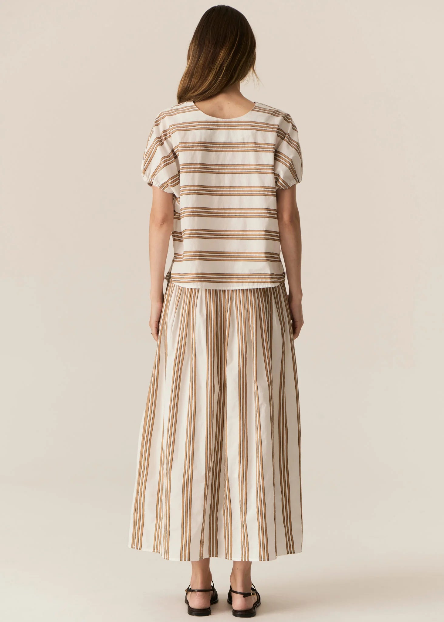 Pol Parc Skirt Camel Stripe