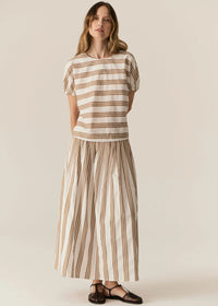 Pol Parc Top Camel Stripe