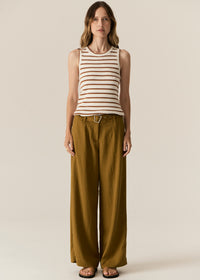 Pol Luka Stripe Tank White/Camel