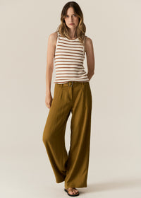 Pol Luka Stripe Tank White/Camel