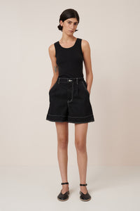 Kowtow Outline Shorts Black Denim