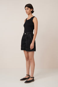 Kowtow Outline Shorts Black Denim