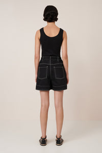 Kowtow Outline Shorts Black Denim