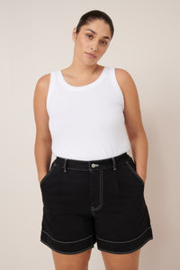 Kowtow Outline Shorts Black Denim