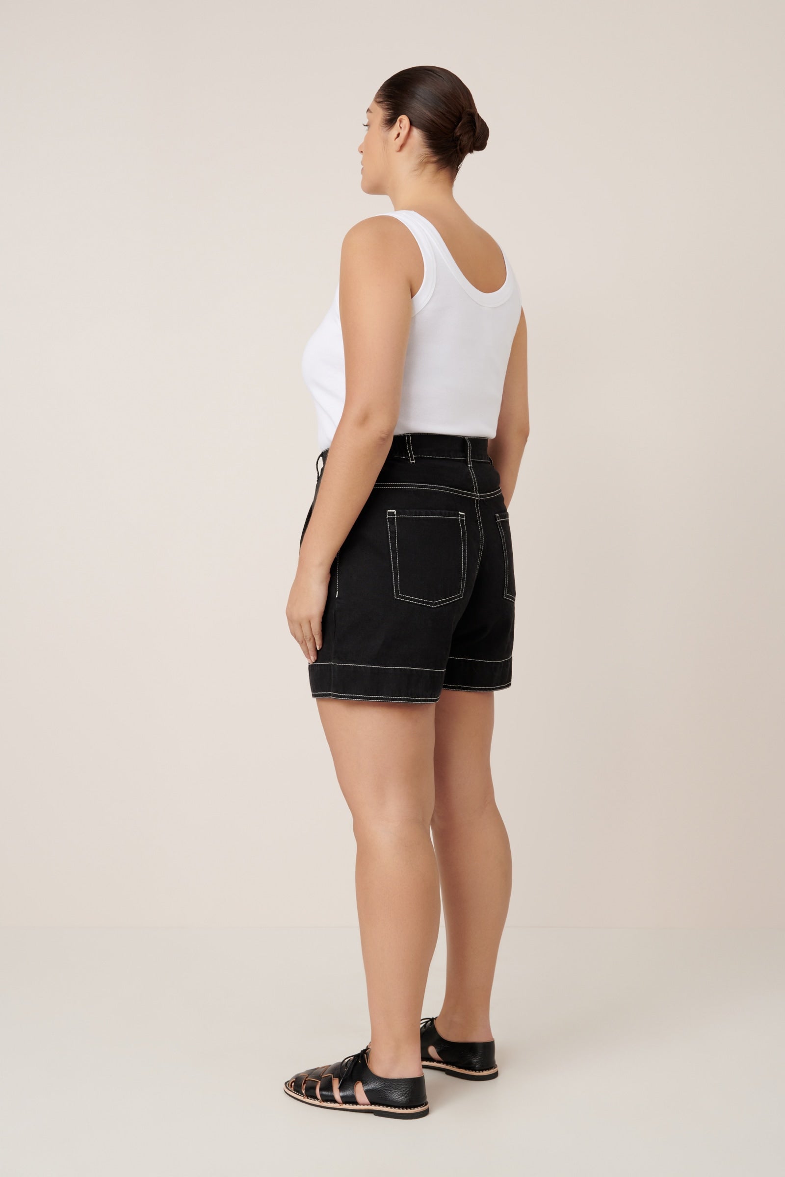 Kowtow Outline Shorts Black Denim