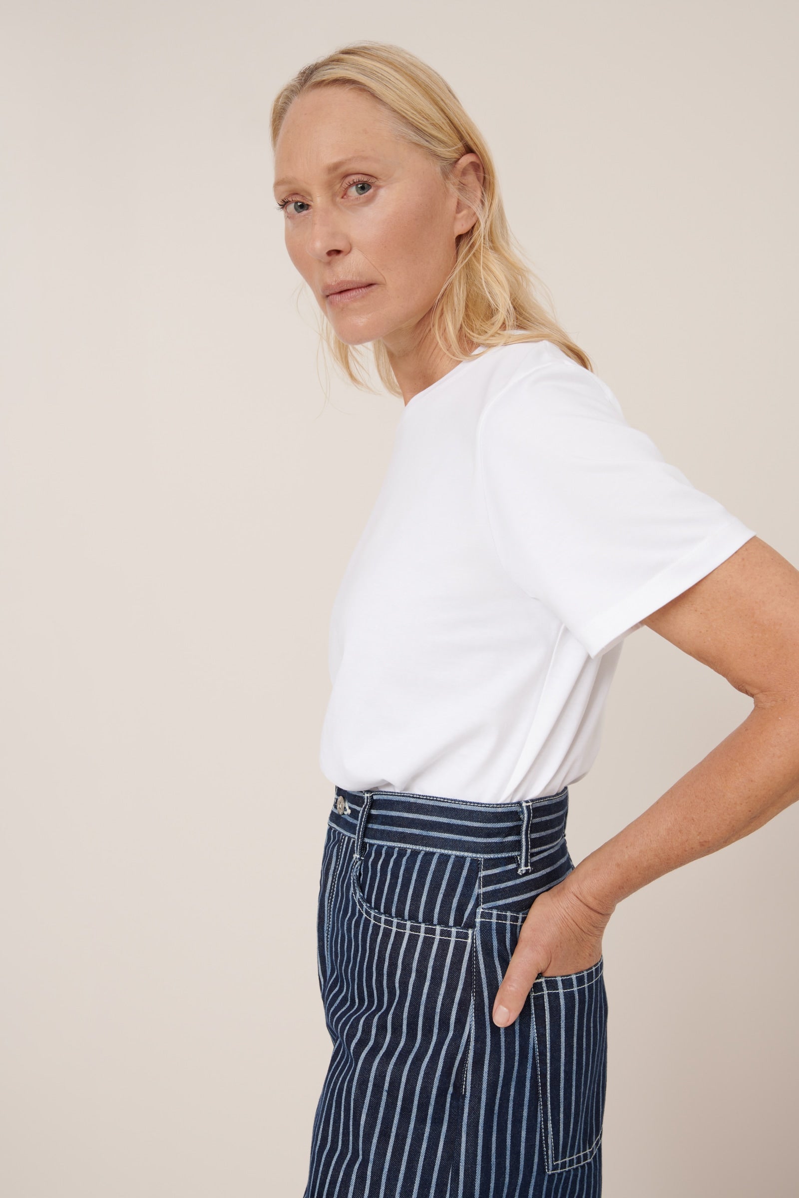 Kowtow Sailor Jeans Chalk Stripe