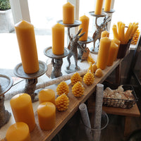 Beeswax Pillar Peak Candle