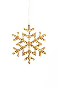 Beaded Hanging Snowflake Gold