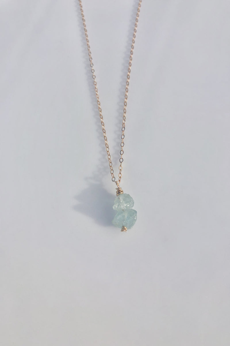 Raw Pendant Necklace | Aquamarine