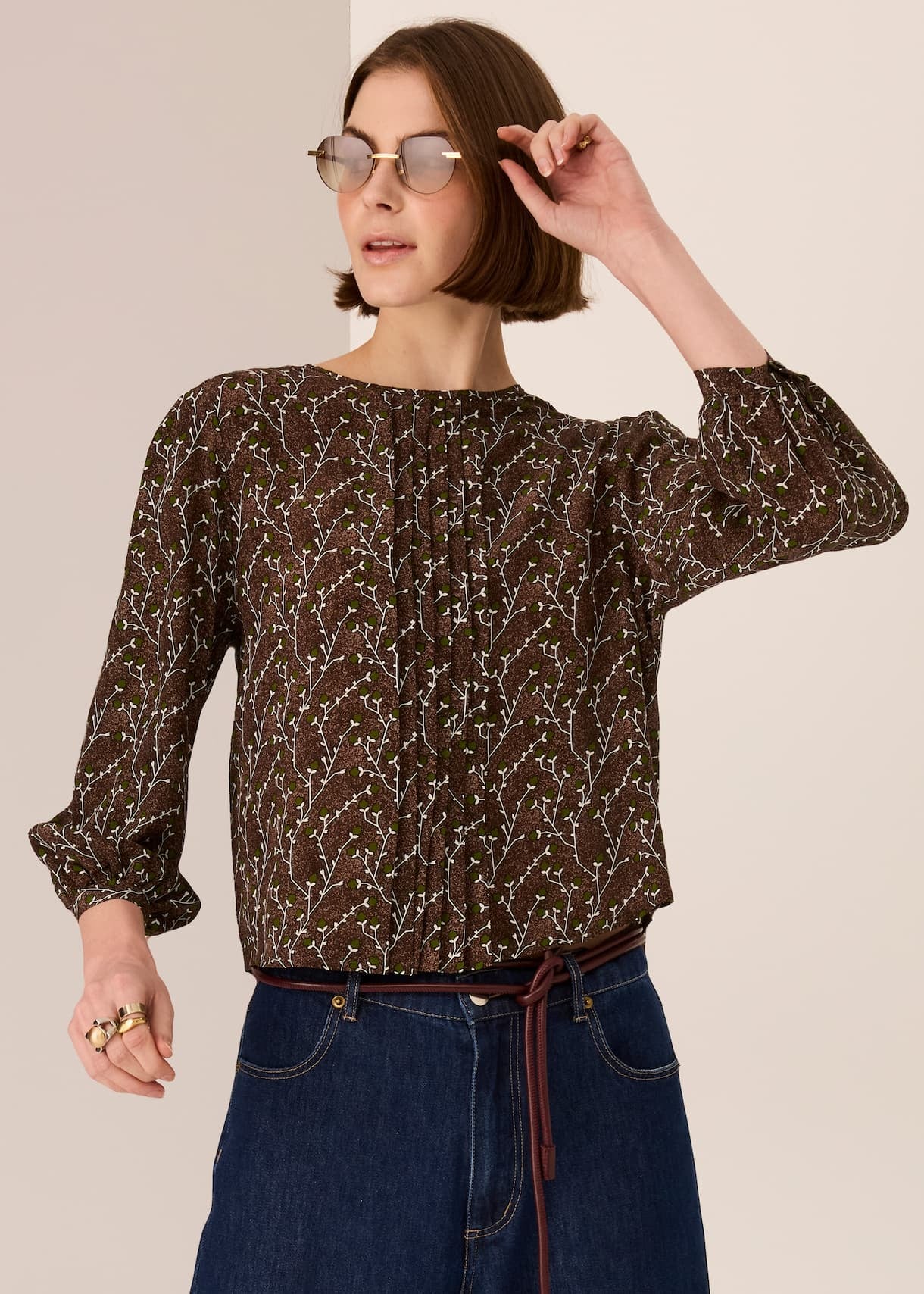 Pol Mae Silk Top Bud Print