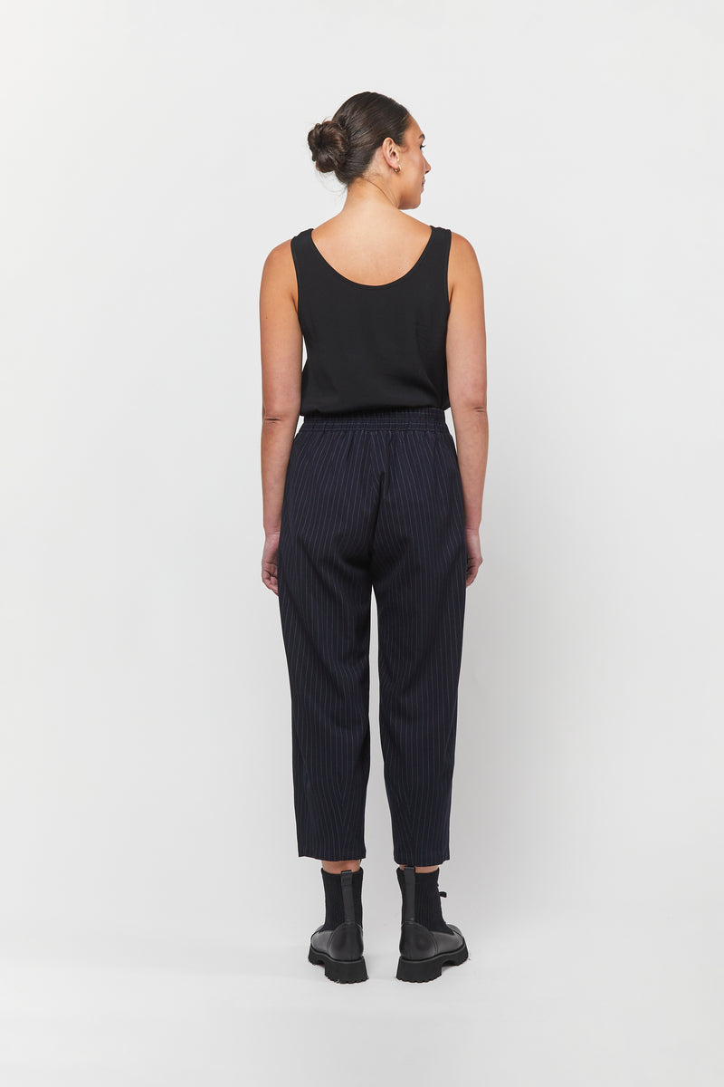 Obi Pinstripe Devon Pant Black