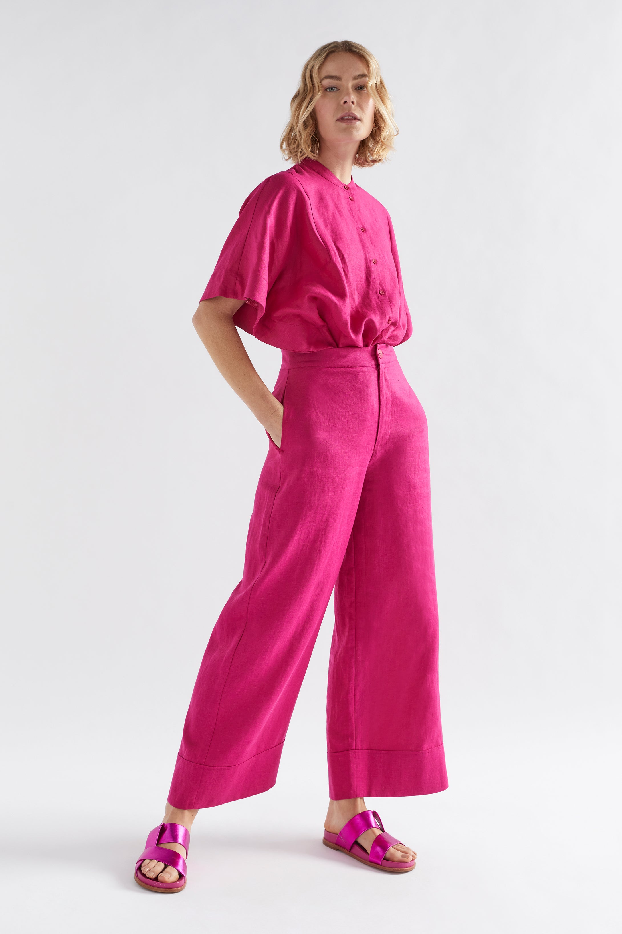 GRLFRND Cameron Trousers in Bright Pink | REVOLVE
