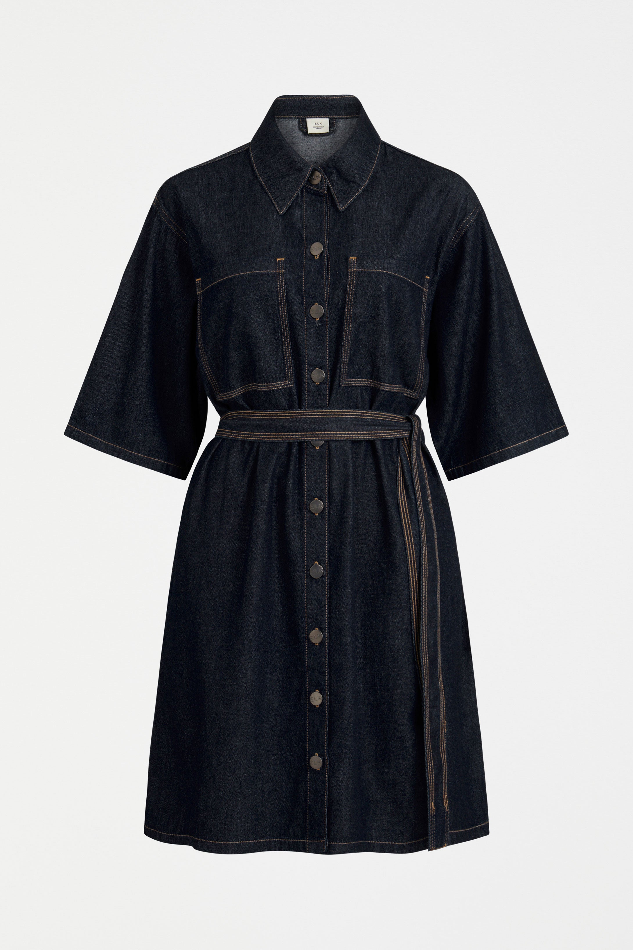 elk denim dress Shop The Gerber Long Sleeve Midi Denim Dress