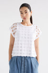 Elk Grid Burnout Top White