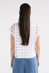 Elk Grid Burnout Top White