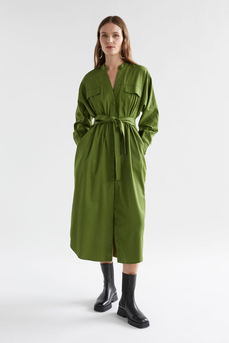 Elk Eller Dress Green Moss