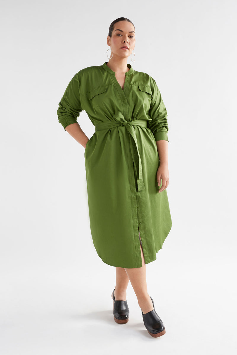 Elk Eller Dress Green Moss