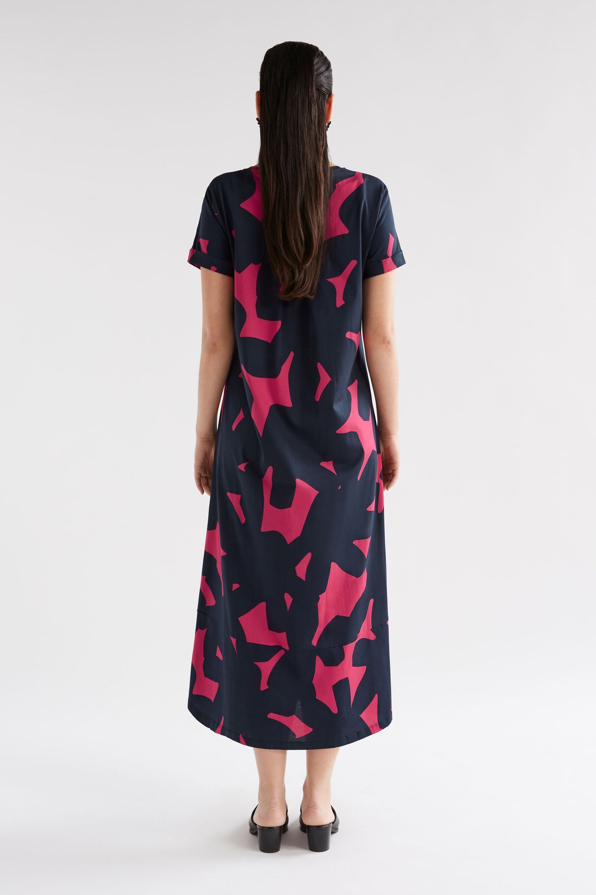 Elk Haki Dress Navy Tera Print