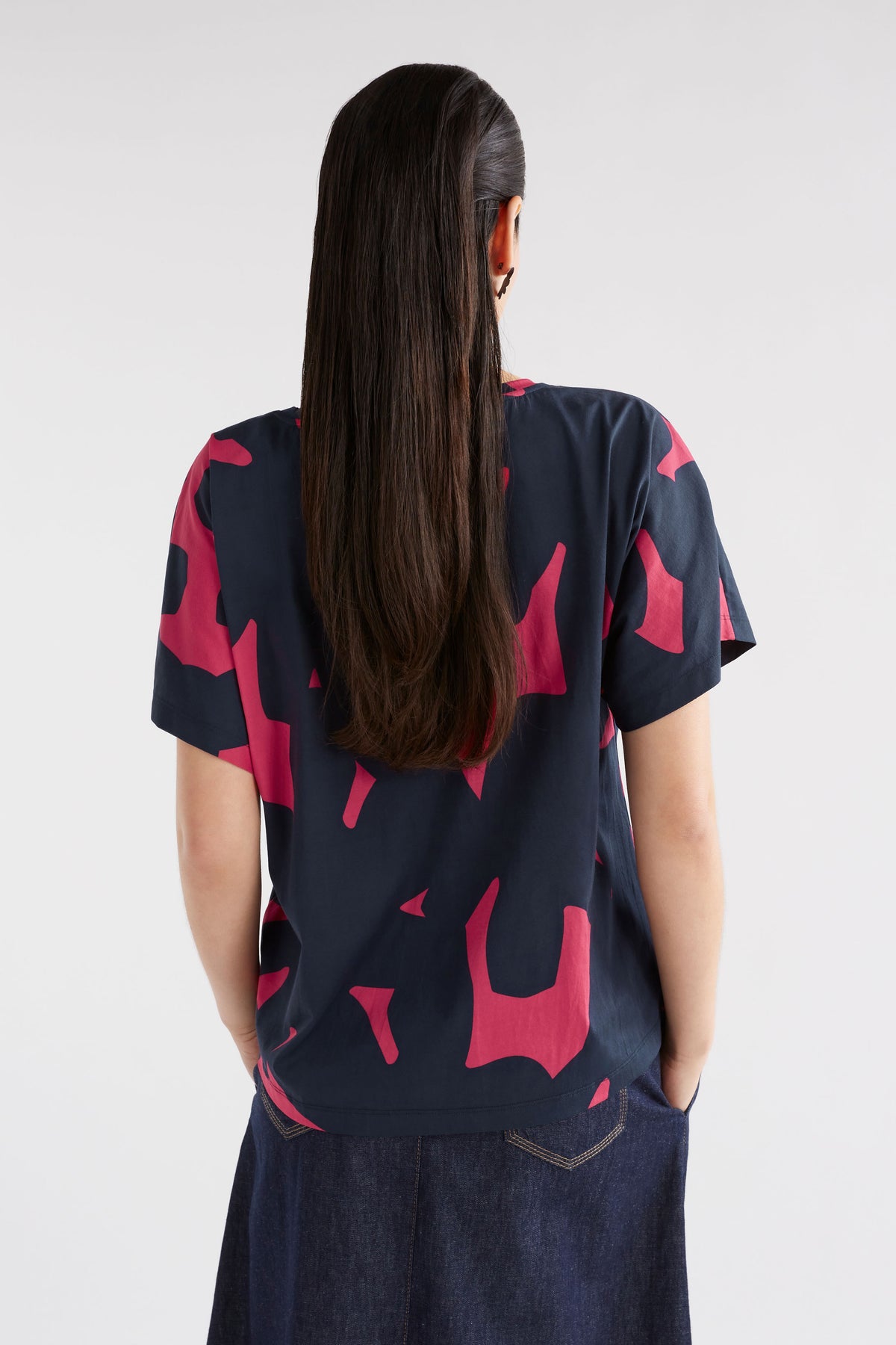 Elk Haki T-Shirt Navy Tera Print