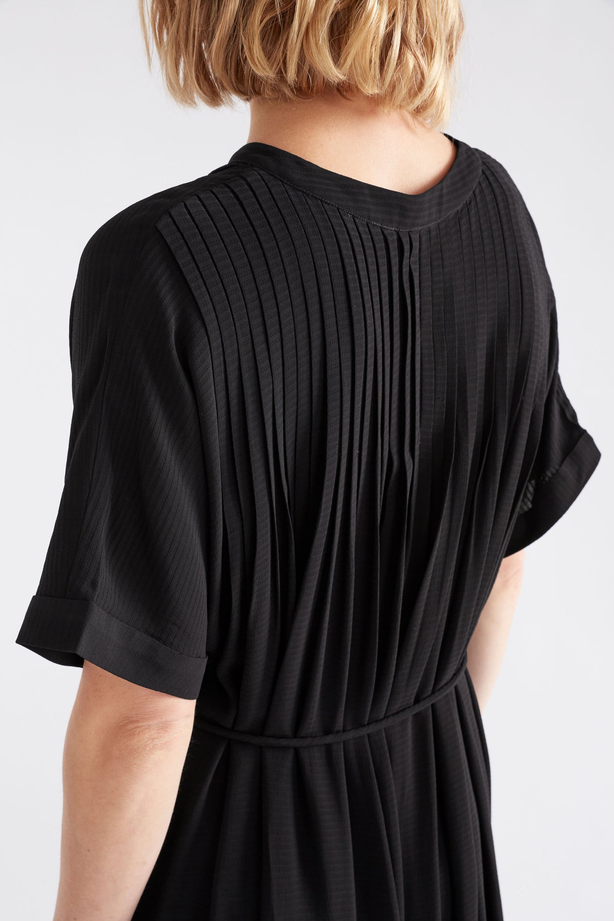 black shirt dress nz Cora Shirt Dress Flattering Lightweight Shirtdress in Black