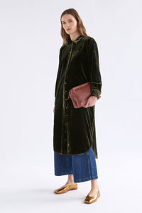 Elk Suuri Velvet Dress Deep Olive