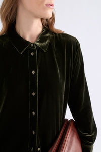 Elk Suuri Velvet Dress Deep Olive