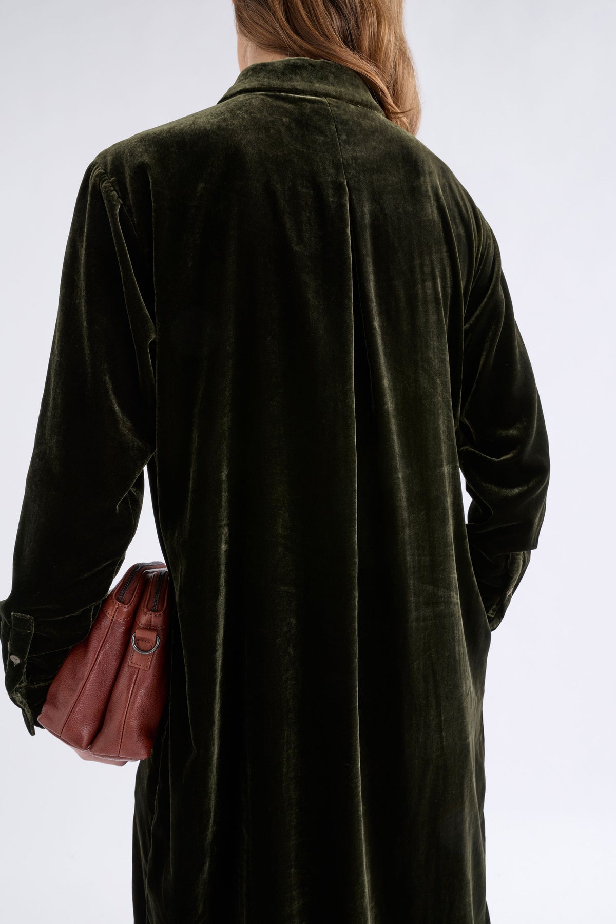 Elk Suuri Velvet Dress Deep Olive