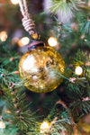 Glass Bauble | Gold Crackle