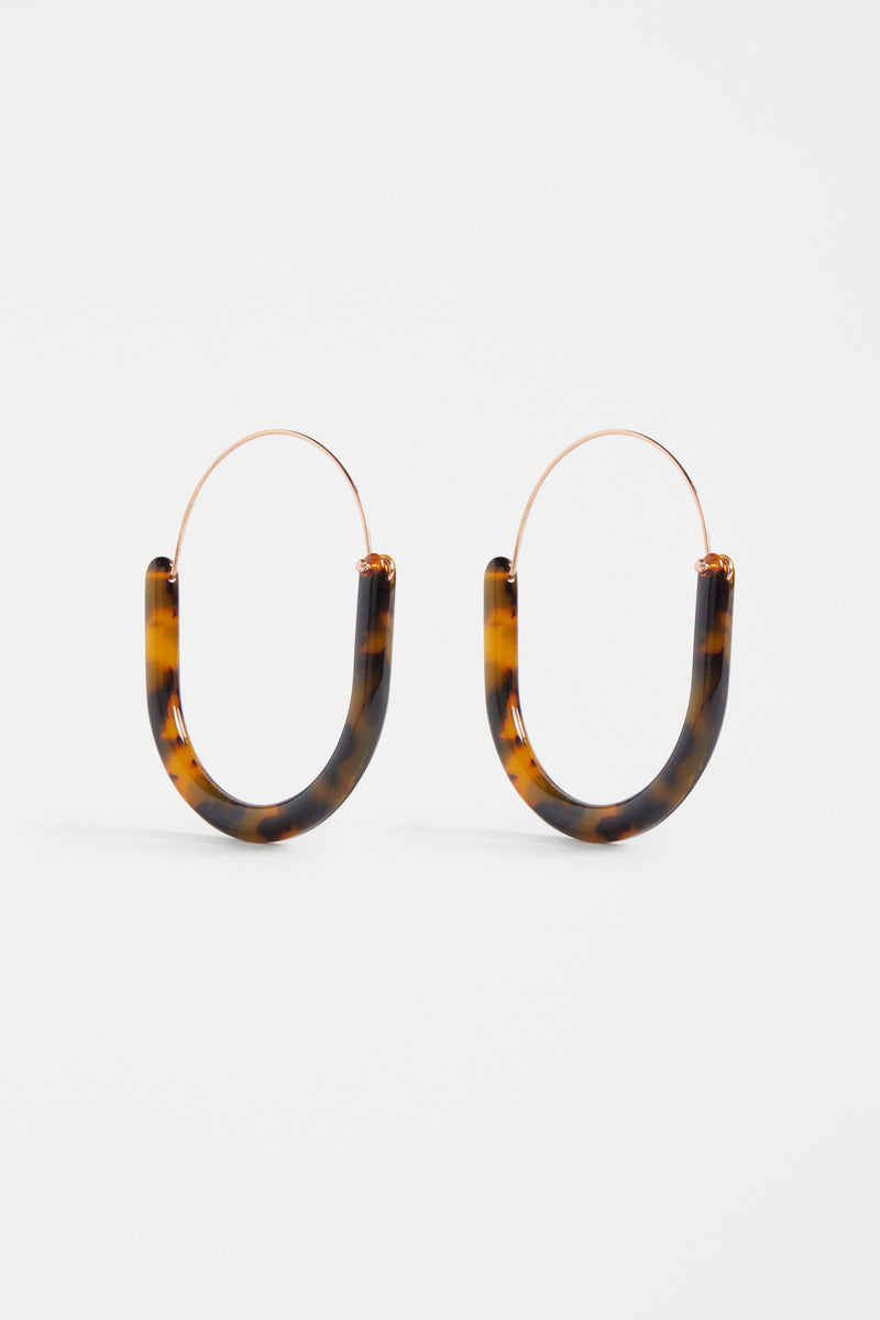 Elk Aki Hoop Earring Dark Tortoise Shell