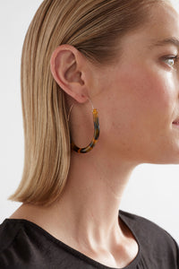 Elk Aki Hoop Earring Dark Tortoise Shell