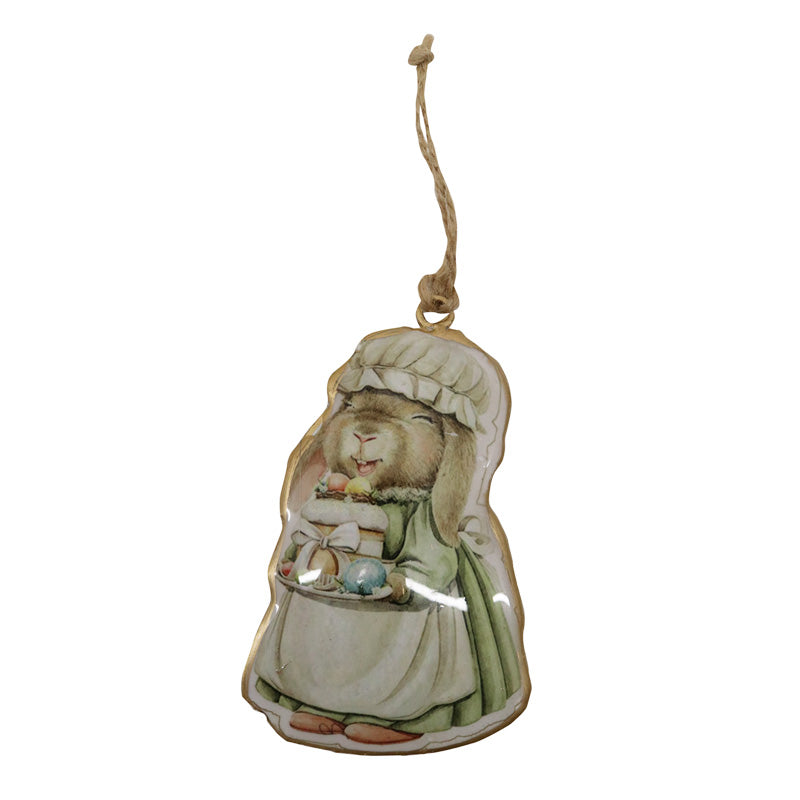 Vintage Tin Bunny with Cake