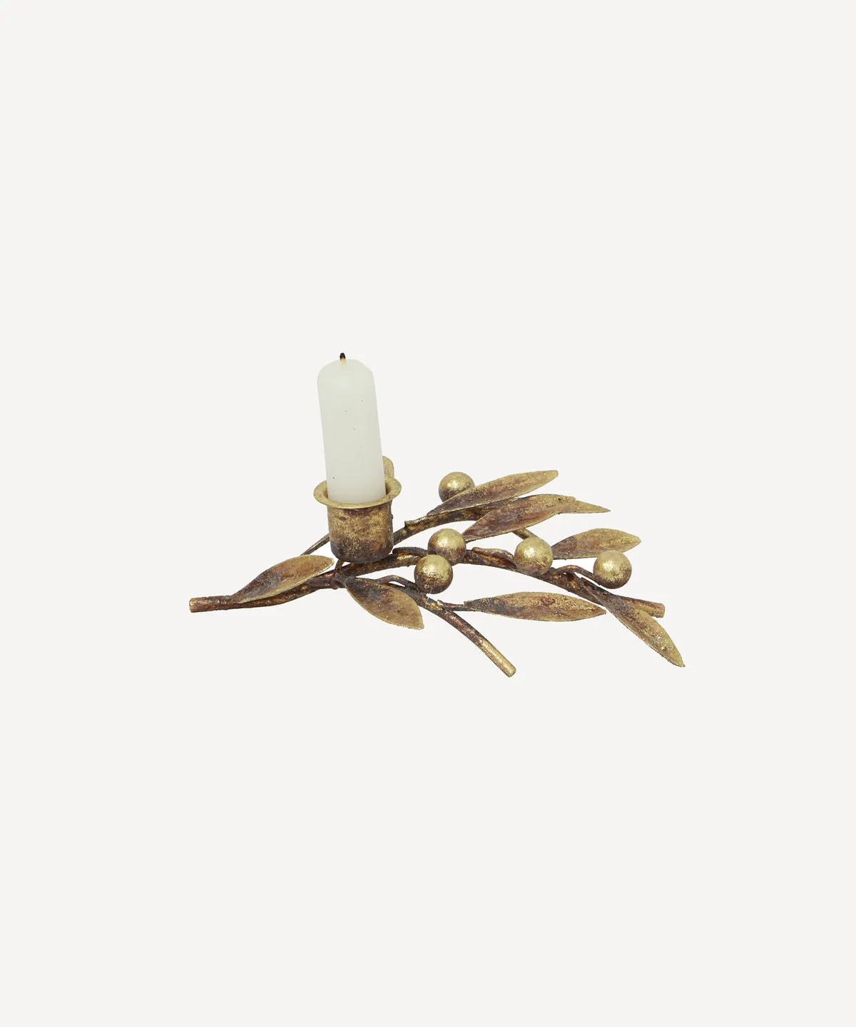 Gold Iron Mistletoe Candleholder