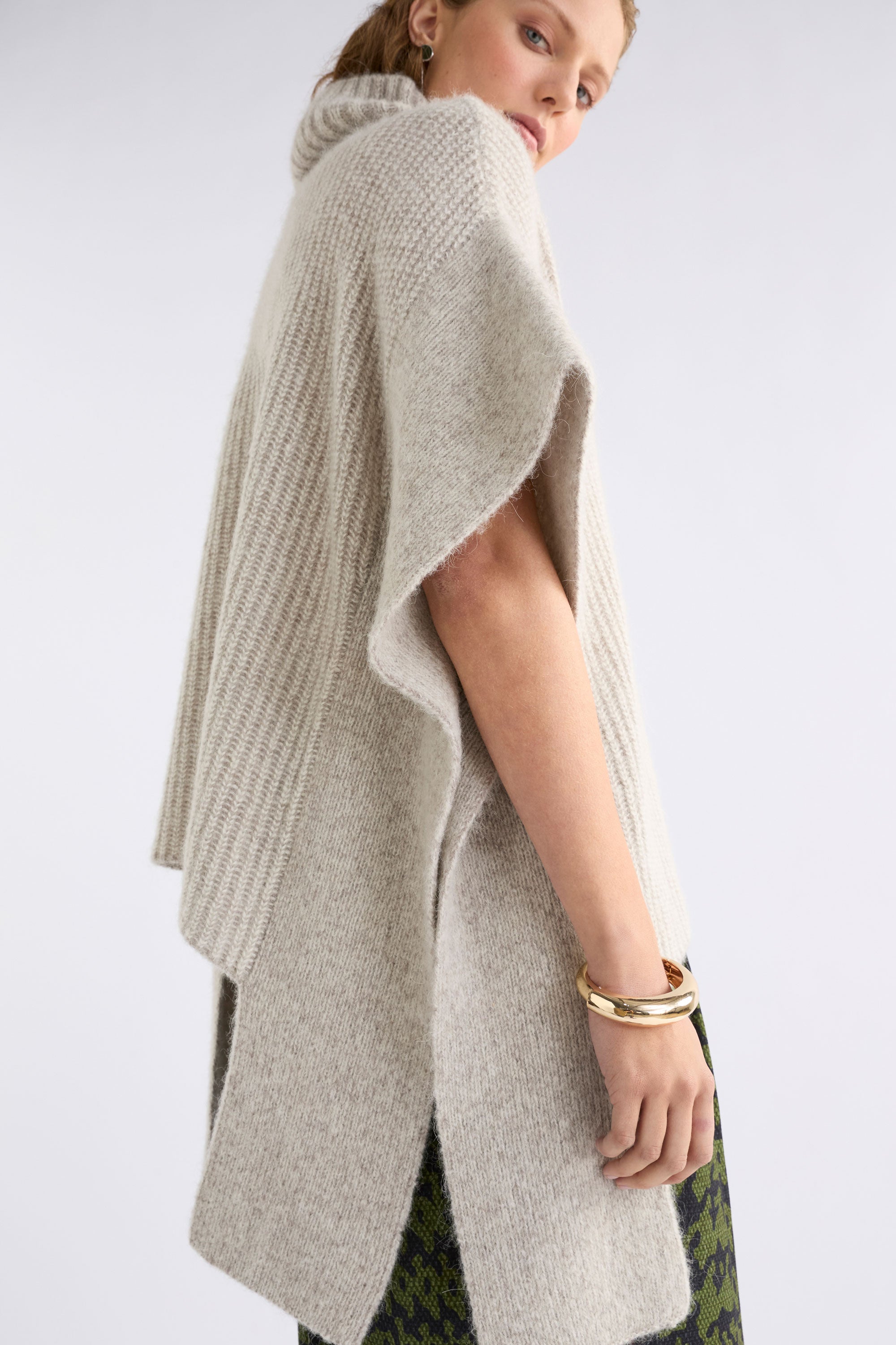 Elk Aleph Poncho Oatmeal Melange