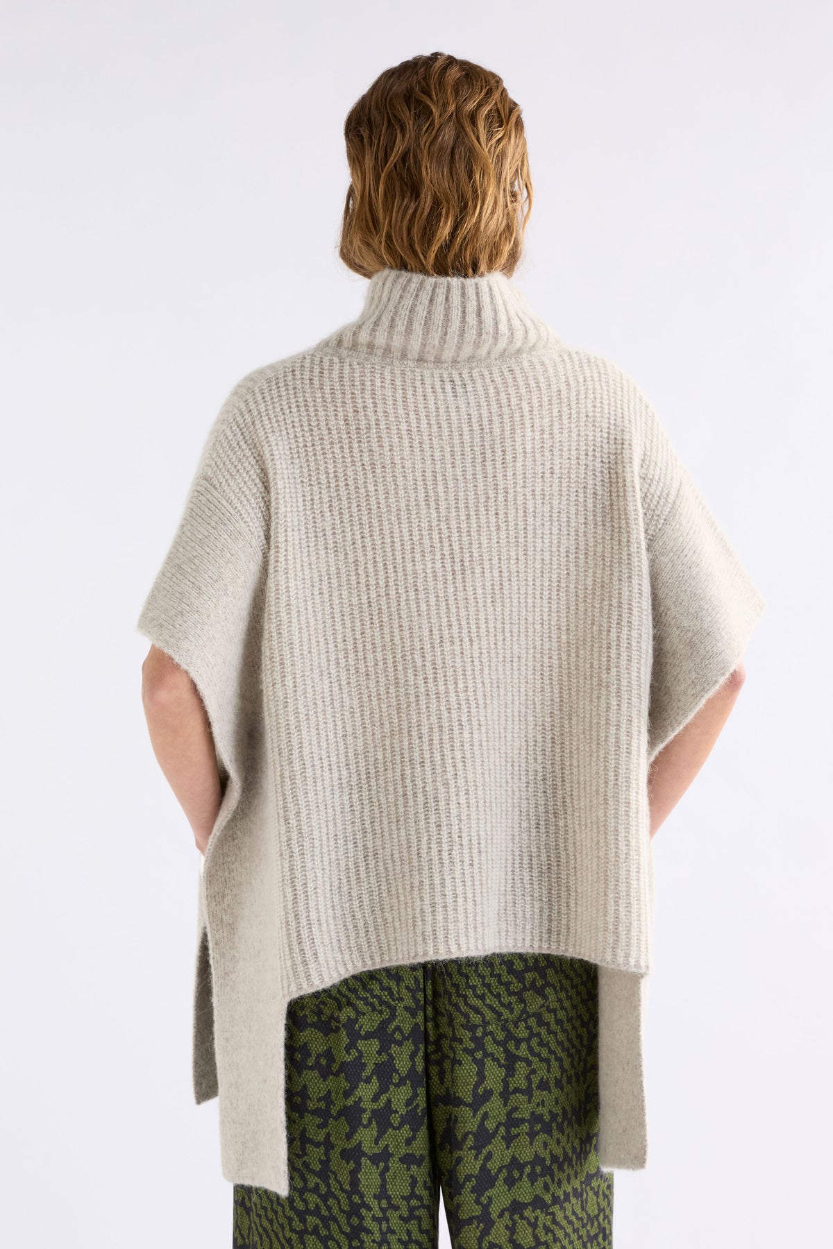 Elk Aleph Poncho Oatmeal Melange