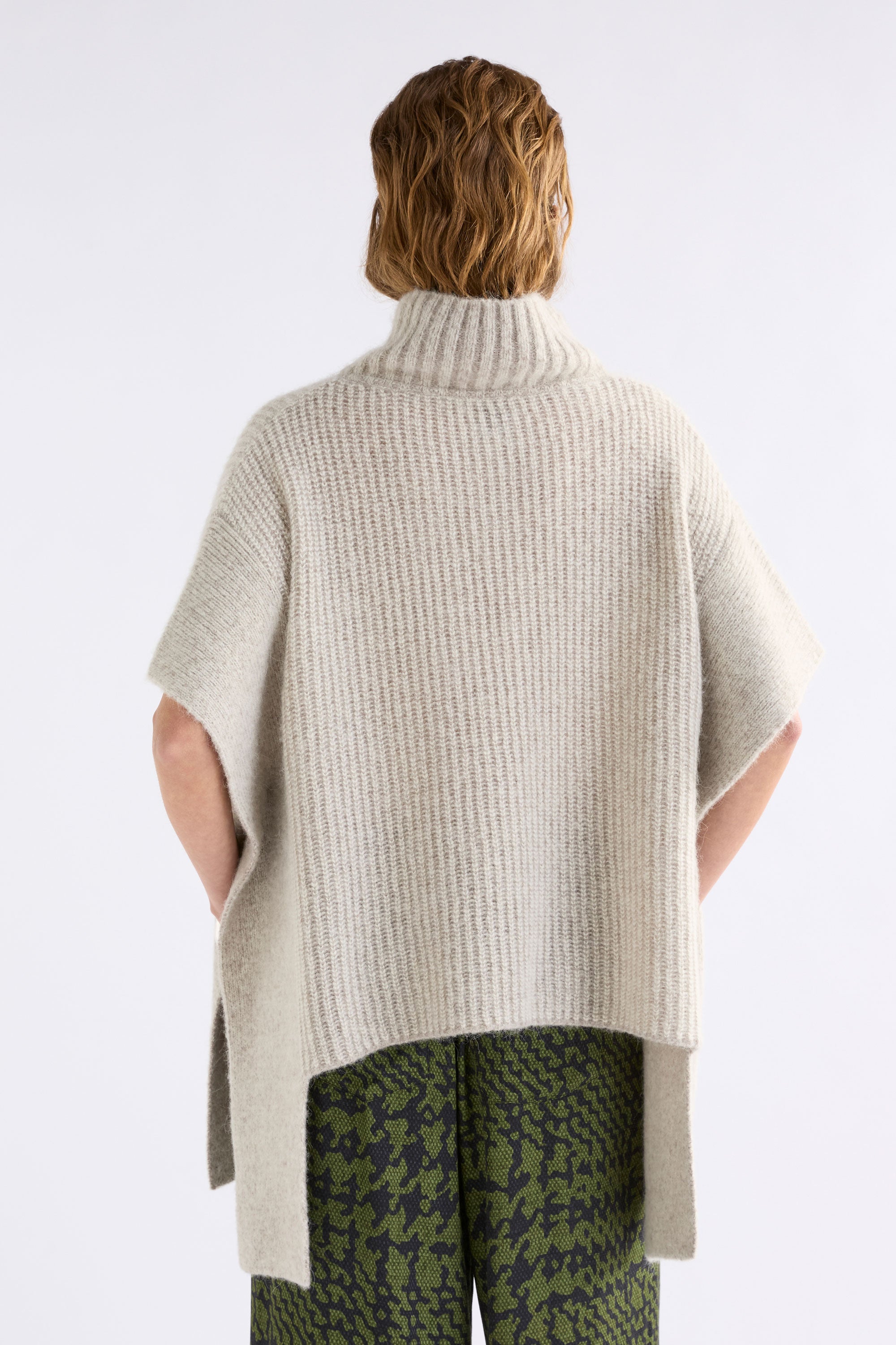 Elk Aleph Poncho Oatmeal Melange