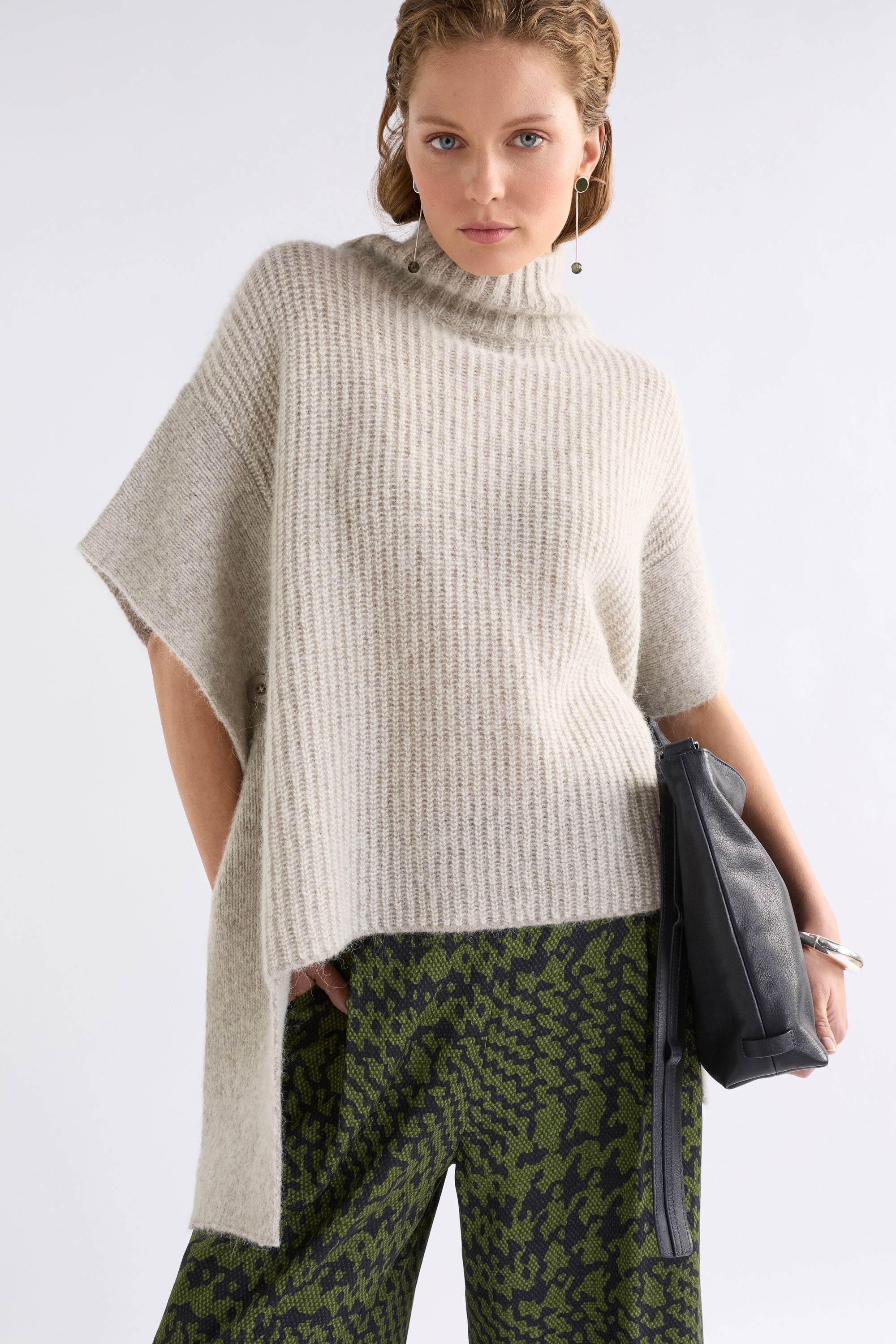 Elk Aleph Poncho Oatmeal Melange