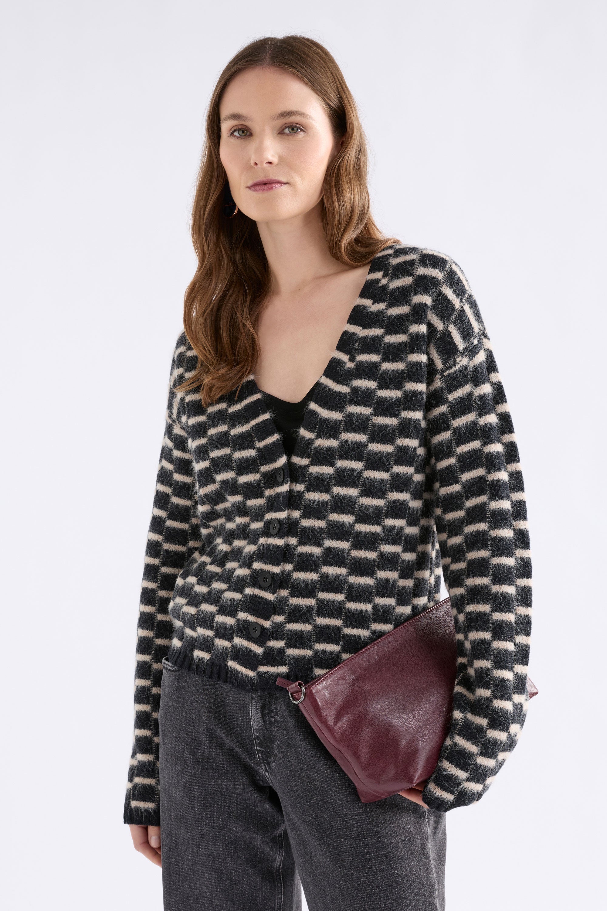 Elk Lunz Cardi Black Beige